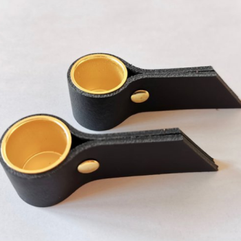 Leren kandelaars, set van 2 | Handles and More - Afbeelding 3