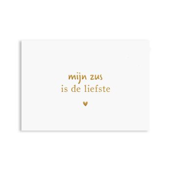 Kaart Zus Liefste | Goudfolie