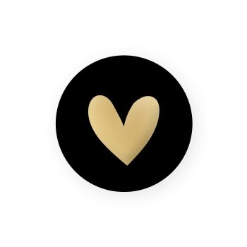 Stickers Hart Zwart | Goudfolie