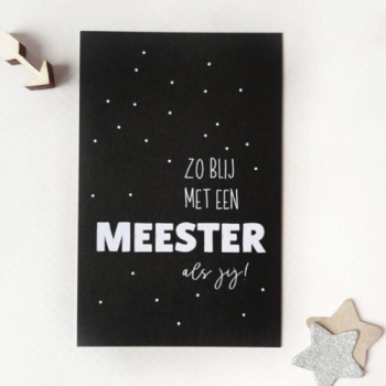 Kaart 'zo blij met een meester als jij'