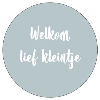 Muurcirkel - Welkom lief kleintje zeeblauw