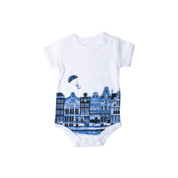 Baby rompertje | Heinen Delfts Blauw - Afbeelding 2
