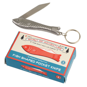 Visvormige zakmes sleutelhanger - Afbeelding 2