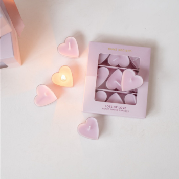 Waxinelichtjes hart - set van 9